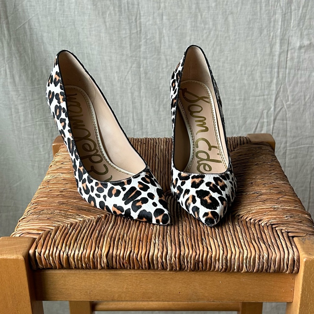 Sam Edelman Black and Brown Leopard Heels